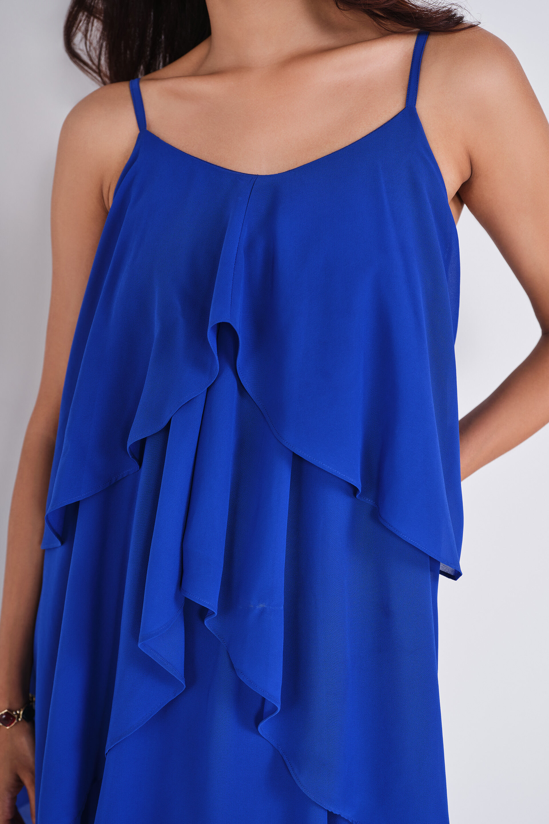 Blue Flounce Dress, Blue, image 4